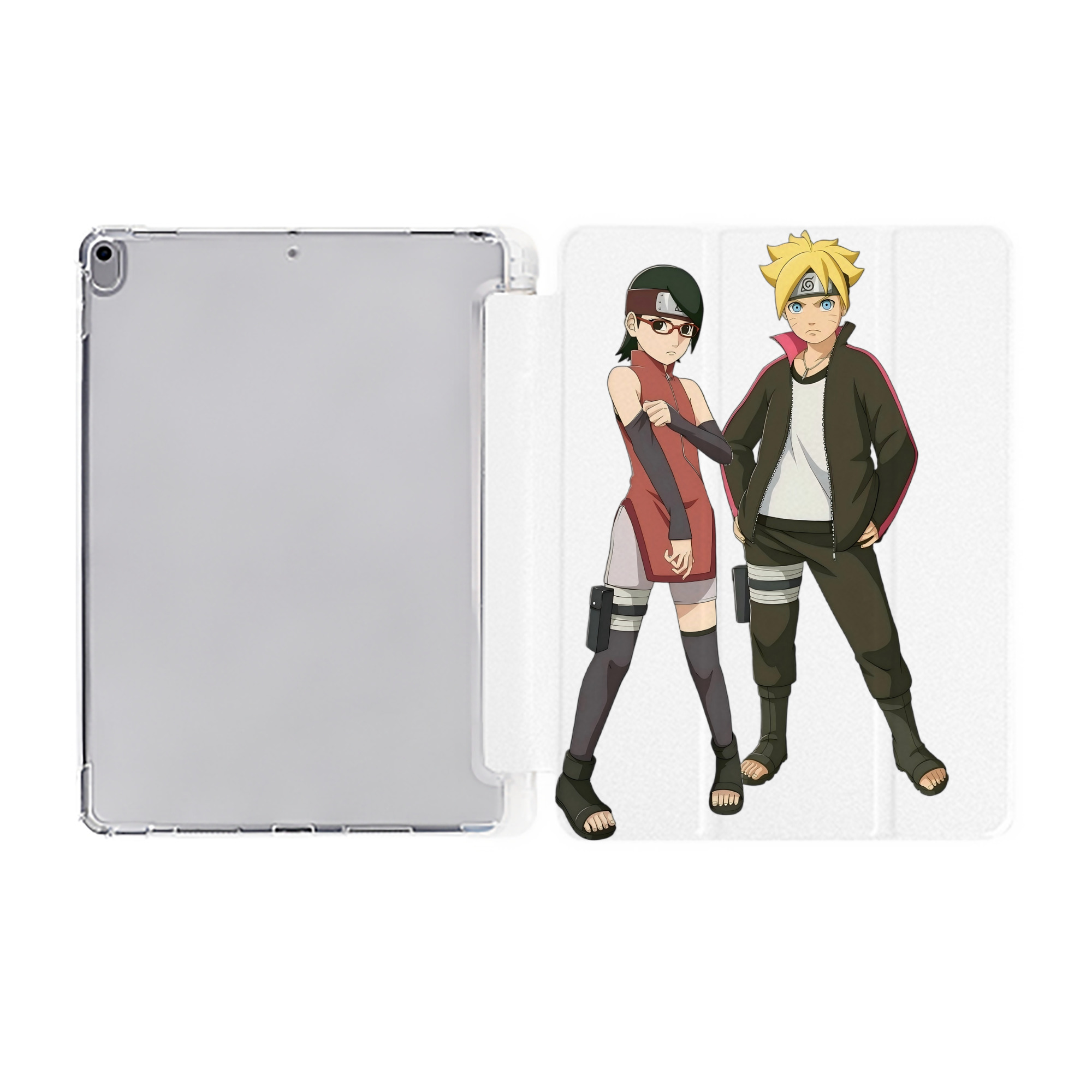 （画像用） NARUTO -ナルト- うずまき ボルト Uzumaki Boruto IPad ケース ペン収納付き 三つ折りスタンド PUレザー×シリコン 対応機種9.5/10.5/10.9インチ